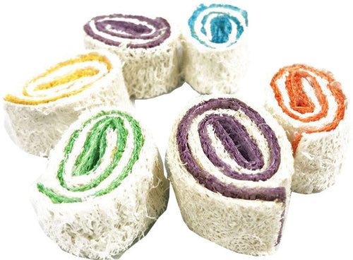 AE NIBBLES LOOFAH ROLL UP  CHEWS  TOY