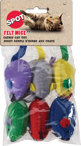 ETH FELT MICE 6PK W/CTNIP