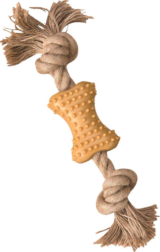 ETH  LOVE THE EARTH NATURAL RUBBER  BONE W/ROPE