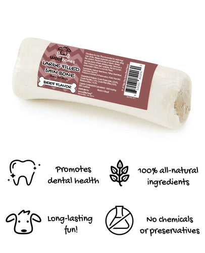 WoofBones Filled Shin Bone - Variety Pack (Large)