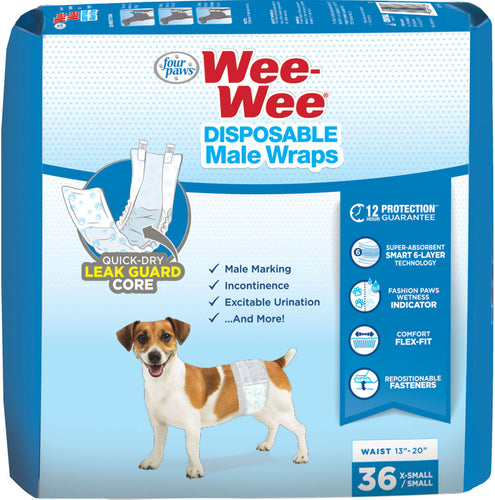 FP WEE WEE DISP MALE WRAP XS/SM 36PK