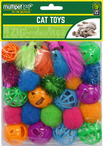 MULTIPET BALL & MICE CAT TOY VALUE PACK