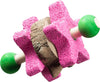 NIBBLES PUMICE STAR DUMBBELL W/WOODEN BLOCKS CHEW