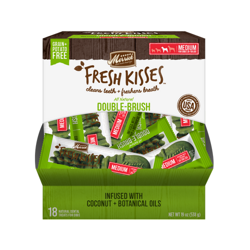 Merrick Fresh Kisses Grain Free Coconut Oil and Botanicals Medium Dog Treat Box