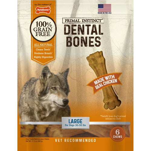 Nylabone Primal Instinct Dental Bone with Real Chicken
