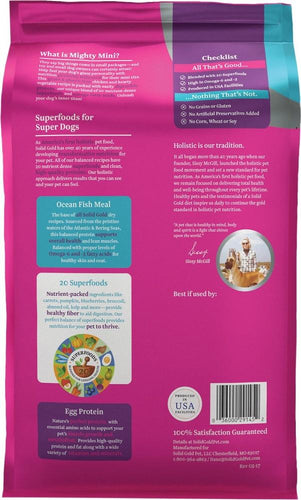 Solid Gold Grain Free Mighty Mini Chicken, Chickpea, & Pumpkin Toy & Small Breed Dry Dog Food