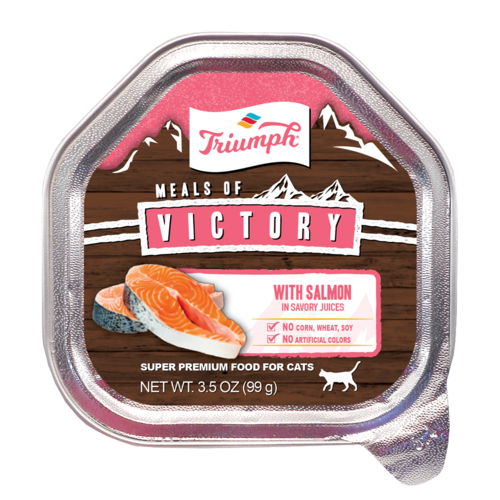 Triumph Meals of Victory with Salmon Recipe Wet Cat Food Cups