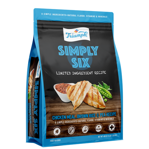 Triumph Simply Six Chicken, Brown Rice, Pea Recipe Dog Food