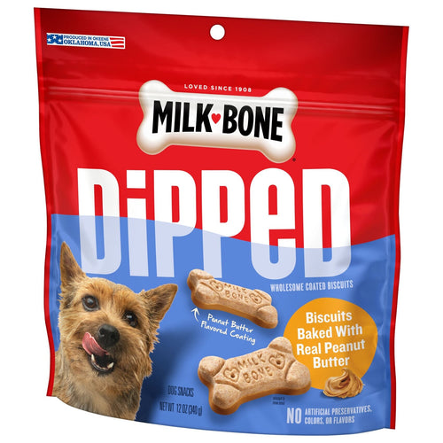 Milk-Bone Dipped® Dog Biscuits Baked With Peanut Butter Dog Treats