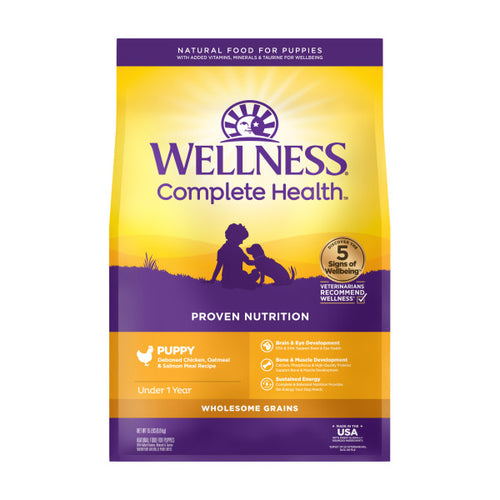 Wellness Complete Health Natural Puppy Chicken, Oatmeal and Salmon Dry Dog Food