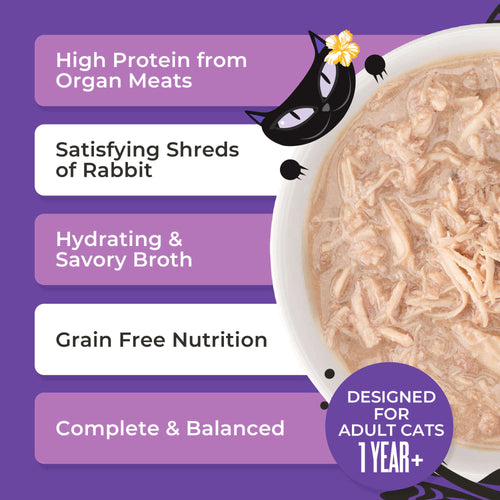 Tiki Cat After Dark Shreds With Rabbit & Chicken Liver in Broth Wet Cat Food