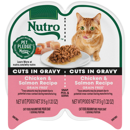 Nutro Perfect Portions Wet Cat Food Cuts in Gravy Chicken & Salmon Recipe