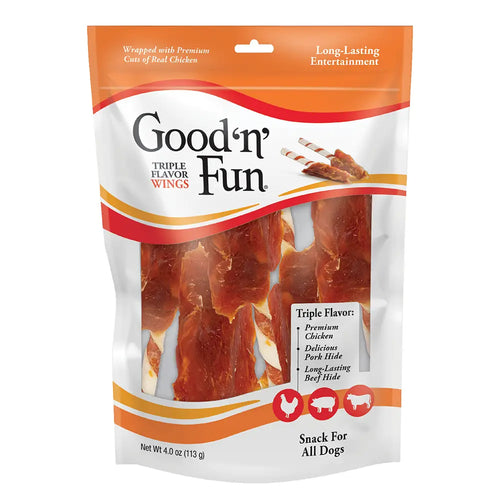 Good 'n' Fun Triple Flavor Wings Dog Treats