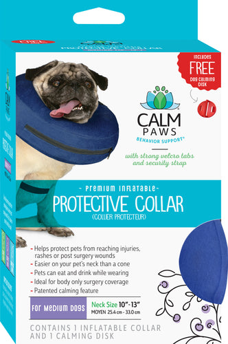 PROTECTIVE INFLATABLE COLLAR W/DOG CALMING DISK MD