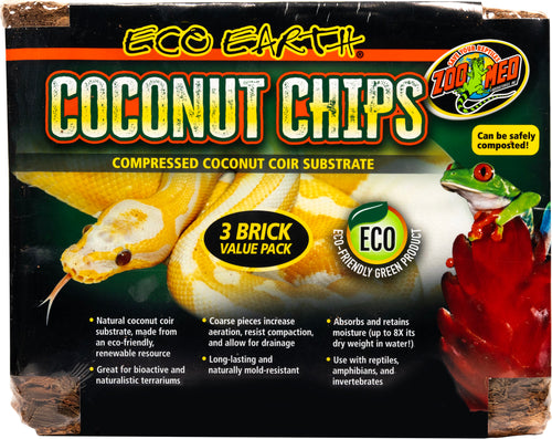 ZM ECO EARTH COMPRESSED COCONUT CHIPS SUBSTRATE 3PK